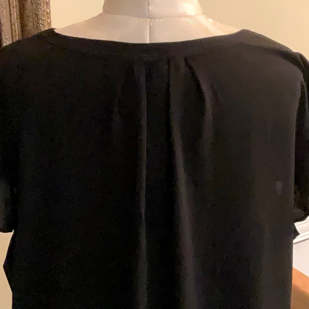 NWT Calvin Klein Black top with notch collar and butterfly sleeve size XL - Picture 4 of 9